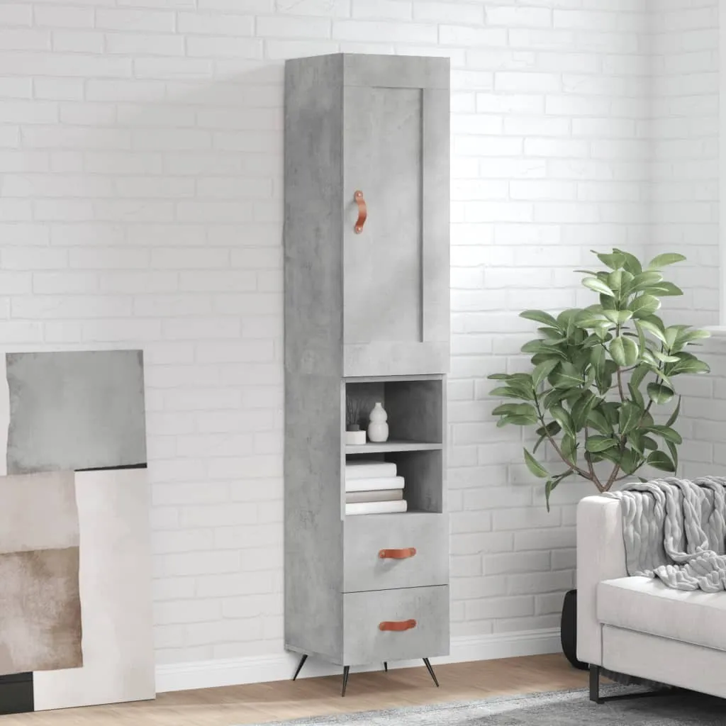 Mobile Alto vidaXL Grigio Cemento 34,5cm | Credenza Salvaspazio Casa
