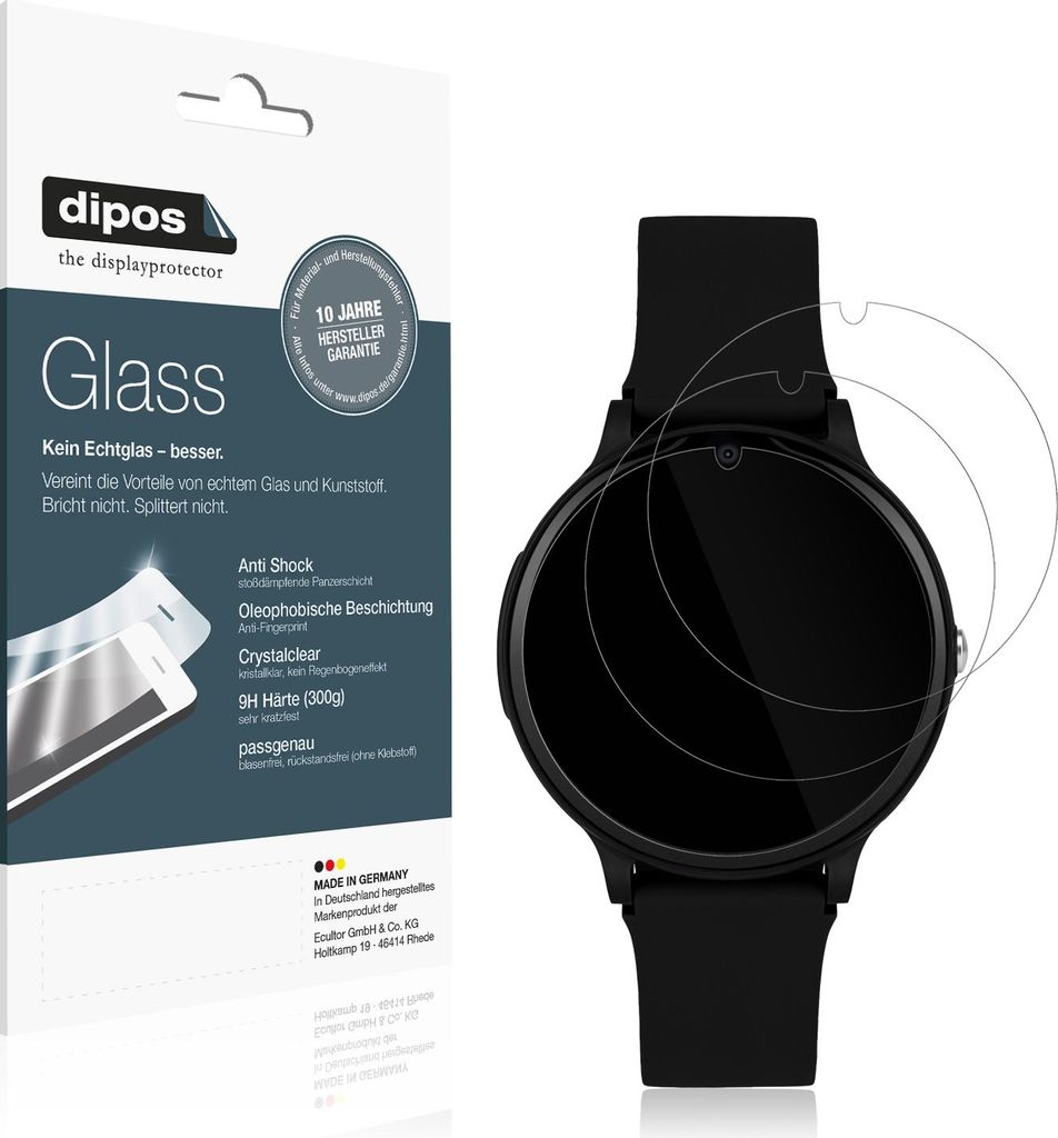 2x Schutzfolie für One2Track Connect One - Anti-Shock 9H Folie dipos Glass Kunststoffglas