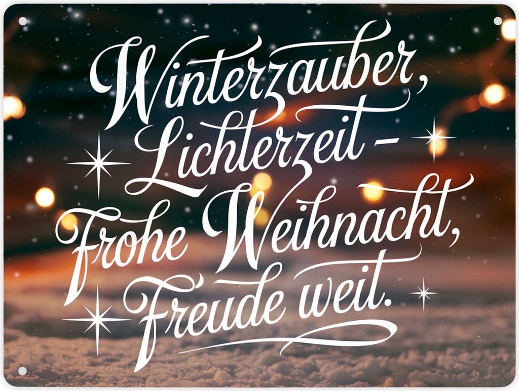 Winterzauber Lichterzeit Metallschild XL in 21x28 cm