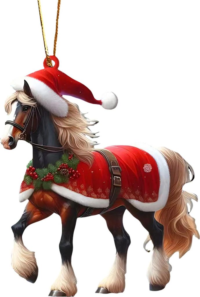 2D-Acryl-Weihnachtsornament, niedlicher flacher Eisbär/Oktopus/Papagei, Tieranhänger für den Auto-Rückspiegel, Auto-Innenausstattung für Fenst...