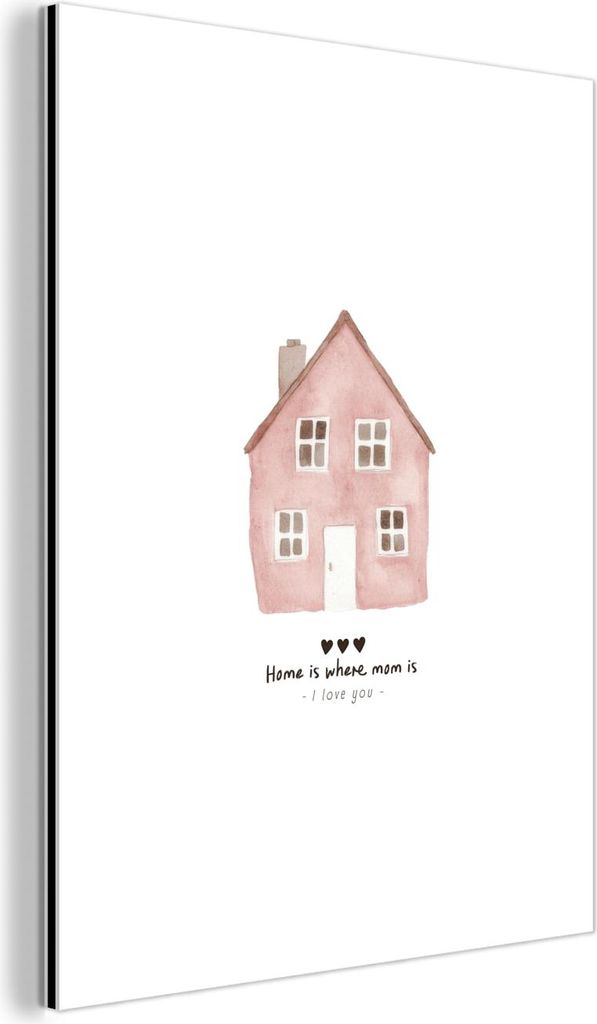 MuchoWow Wanddekoration Metall Metallbild Wandkunst 30x40 cm Landhaus - Rosa - Zitat - Mutter MuchoWow Aluminium Gemälde - Bilder