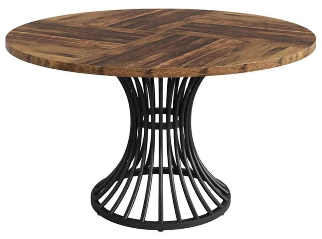 Table à manger HOGA-XK00534X 122,5 cm noir et marron pour séjour