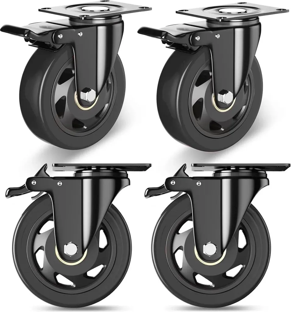 Roulettes pivotantes avec frein pour établi atelier et chariot lourd