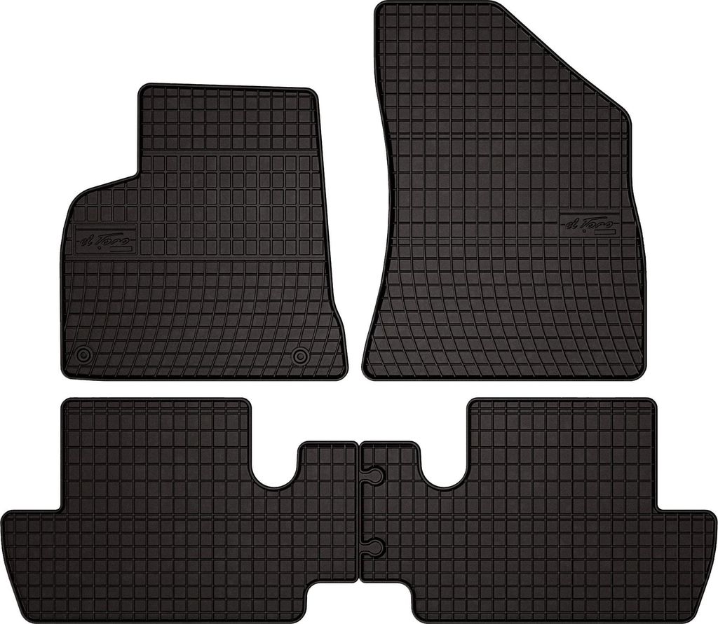 Gummifußmatten passend für Peugeot 3008 I (Minivan, Bj. 2009-2016) – schwarz, passgenau, mit Befestigungen set 4 Stk. - Gummi-Automatten