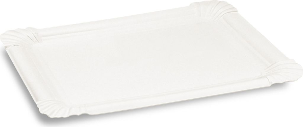 350 Pappteller Snackteller Imbissteller eckig Frischfaser Weiß 11 x 16 cm