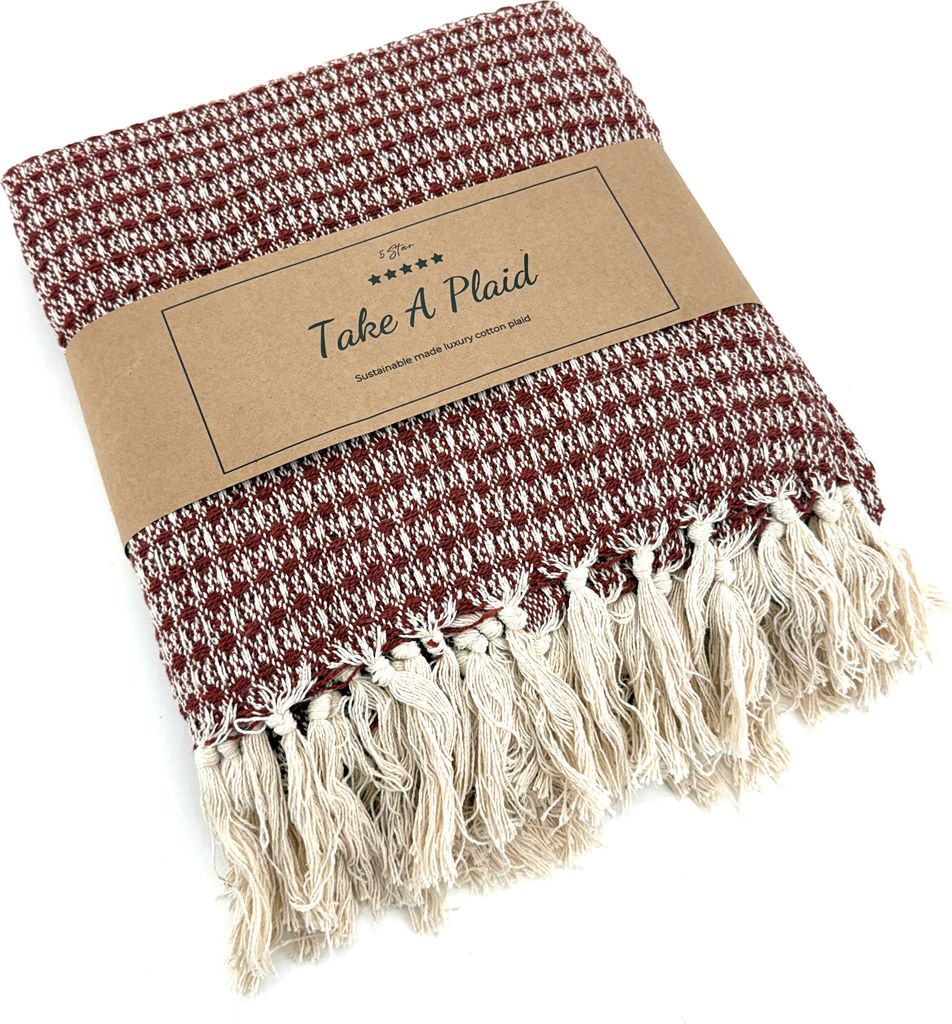 Heimtexland Hochwertige Strick Kuscheldecke Fransen Wohndecke Boho Wolldecke 100% Baumwolle Sofadecke 180x130 weich und warm Strickdecke natur T...