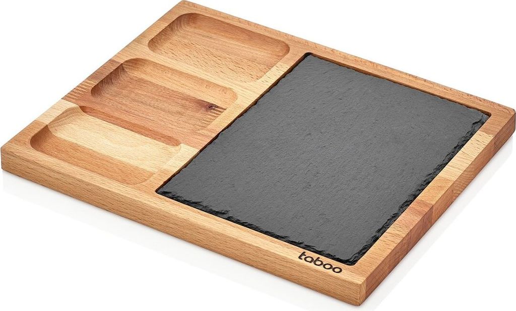 Schäfer serveerplank van bamboe en hout, 30 x 25 x 1,8 cm, Productafbeelding 