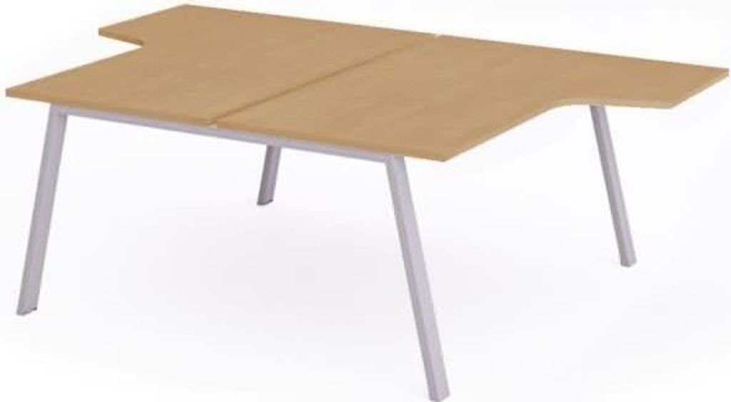 Mehrfacharbeitstisch Blanca L-Form BxTxH 160x163x240x73cm Gestell grau Platte Melamin buche