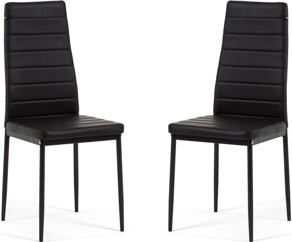 2er-Set Stühle aus gestepptem Kunstleder mit hoher Rückenlehne und Metallbeinen – elegant, bequem und pflegeleicht, ideal für moderne Küchen,...