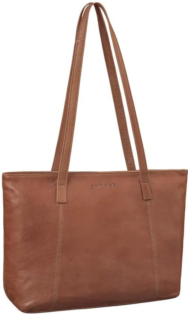 Grand sac fourre-tout cuir moka pour le travail, cours et shopping chic
