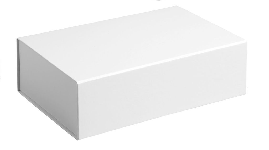Luxus Geschenkbox, Magnetbox matt plastifiziert WEISS Format 31x22x9cm 5 St.