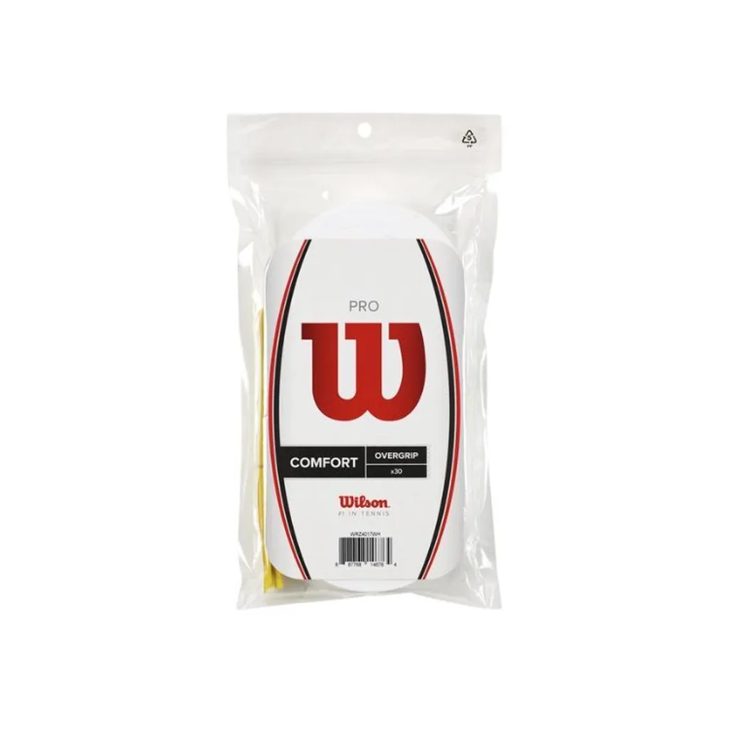 Grip Wilson Pro Overgrip blanc ultra absorbant et confortable - 30 pièces