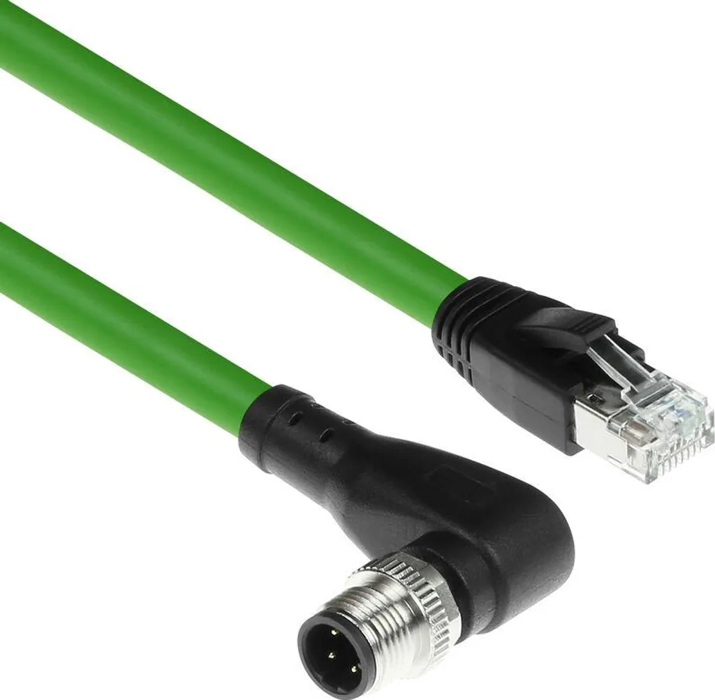 Cavo ACT M12D Maschio 90° a RJ45 5m | Guaina TPE Xtreme Schermata