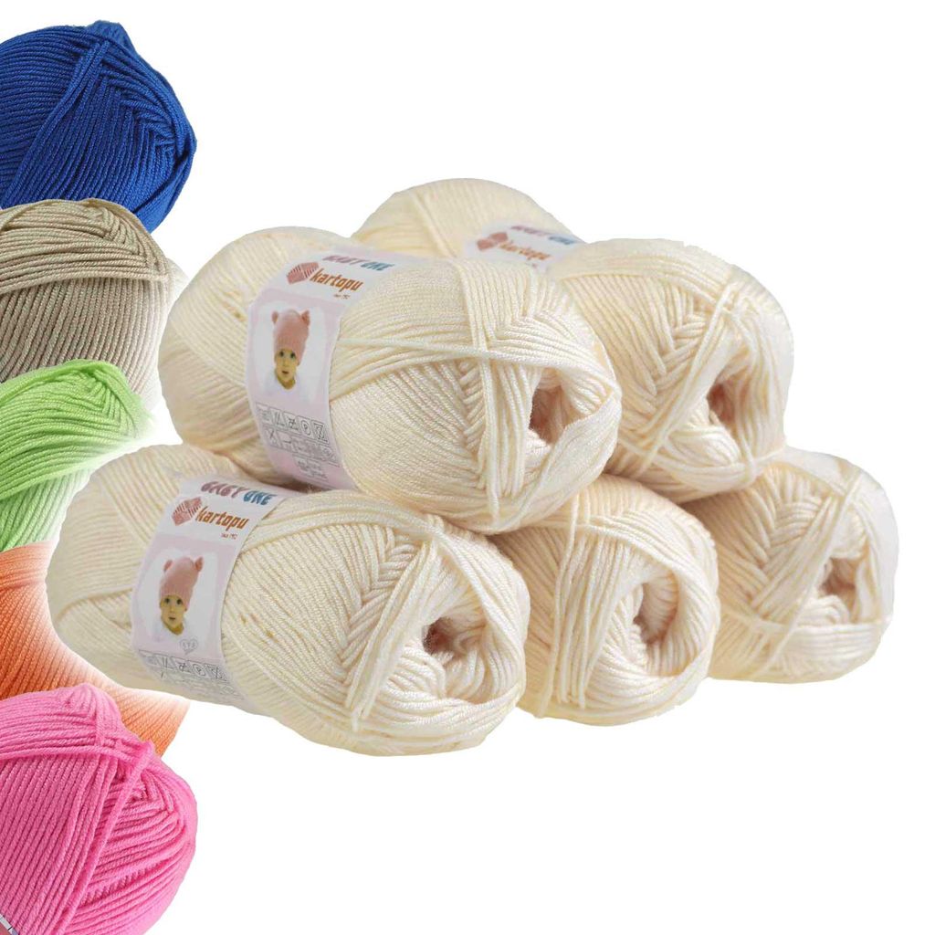 5x100g Strickgarn Kartopu BABY ONE creme