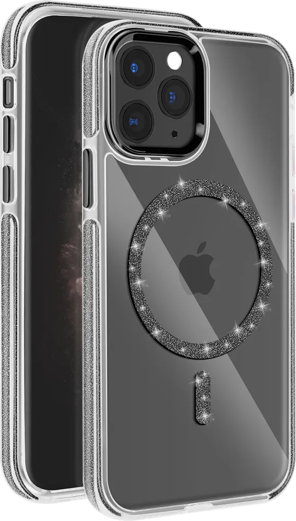 Avizar Custodia MagSafe iPhone 11 Pro Silicone Glitter Nero | Protezione Pro