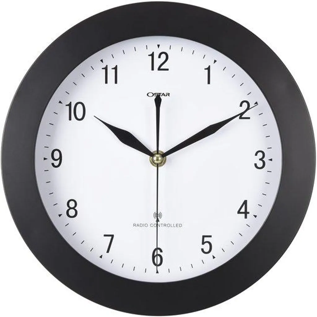 Horloge noire 25 cm pour bureau et chambre : Modèle à piles silencieux