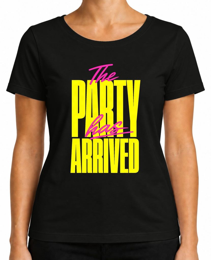The Party Has Arrived Lustiger Spruch Neon 80er 90er Produktbild 