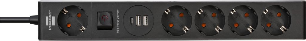 Brennenstuhl Steckdosenleiste 5f mit Schalter, 2xUSB,1xUSB Produktbild 
