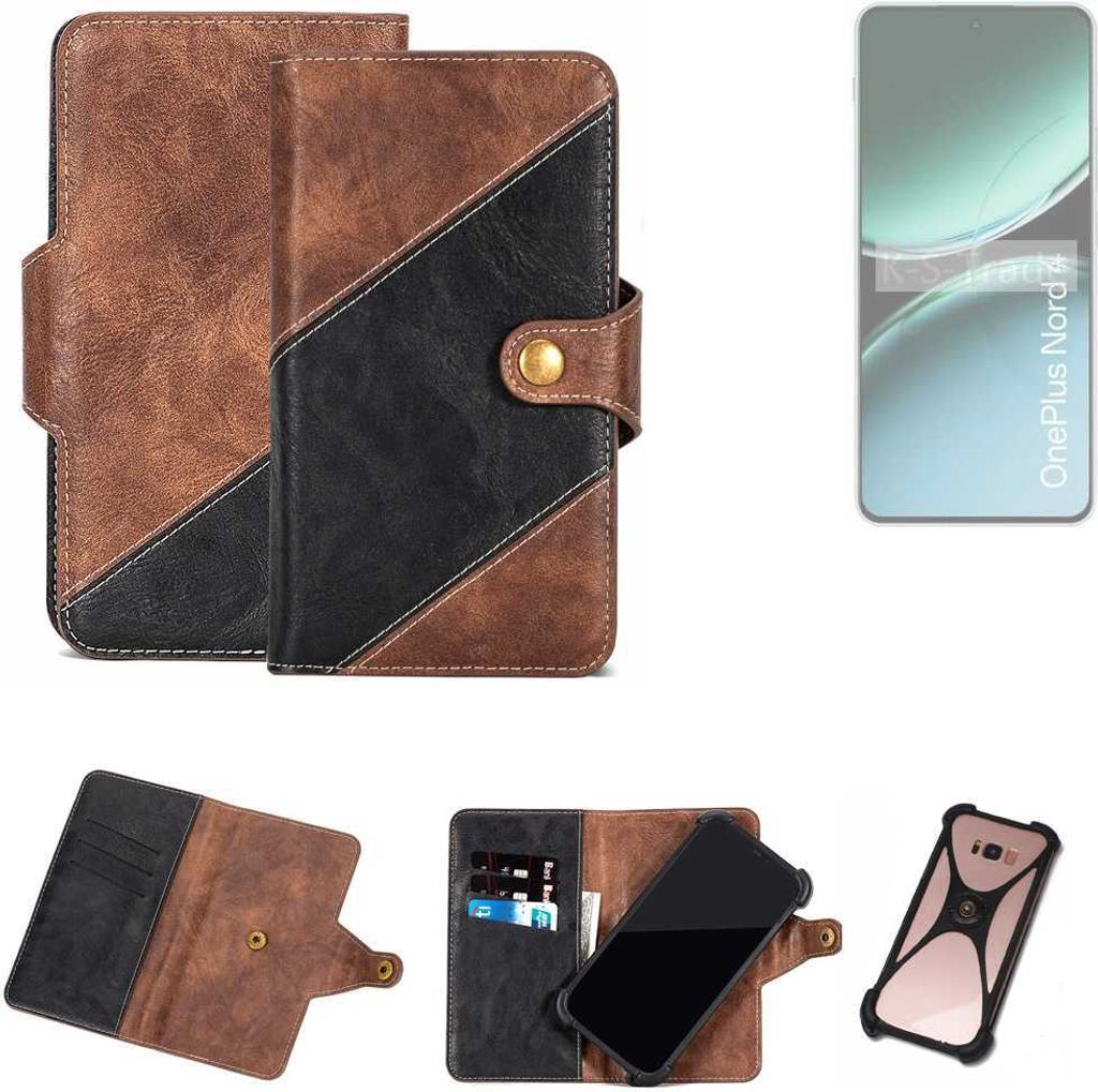 K-S-Trade Handyhülle Schutzhülle Bookstyle Case kompatibel mit OnePlus Nord 4 Klapphülle Cover Hülle Schutztasche 1x