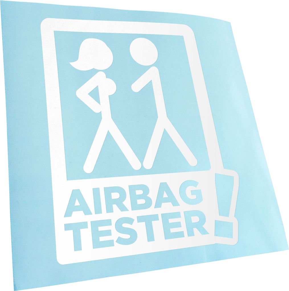 Kiwistar - Autoaufkleber - Airbag Tester - Weiss - 60x46cm - Aufkleber für Auto, Laptop, Fahrrad, LKW, Motorrad mehrfarbig JDM Decal Racing