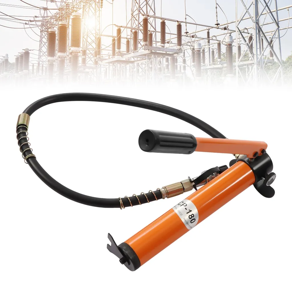 Pompe hydraulique manuelle compacte 10 tonnes orange pour levage - 5