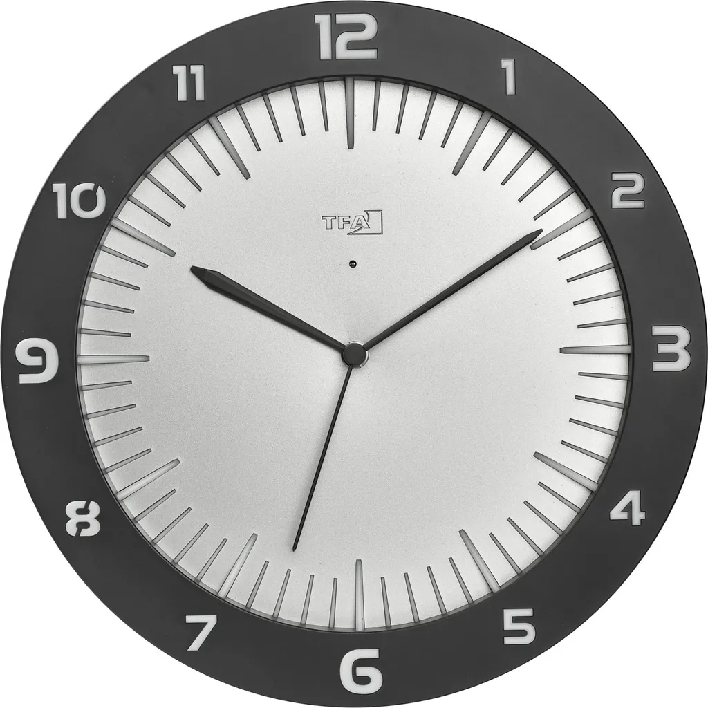 Pendule murale radiopilotée avec rétroéclairage LED automatique