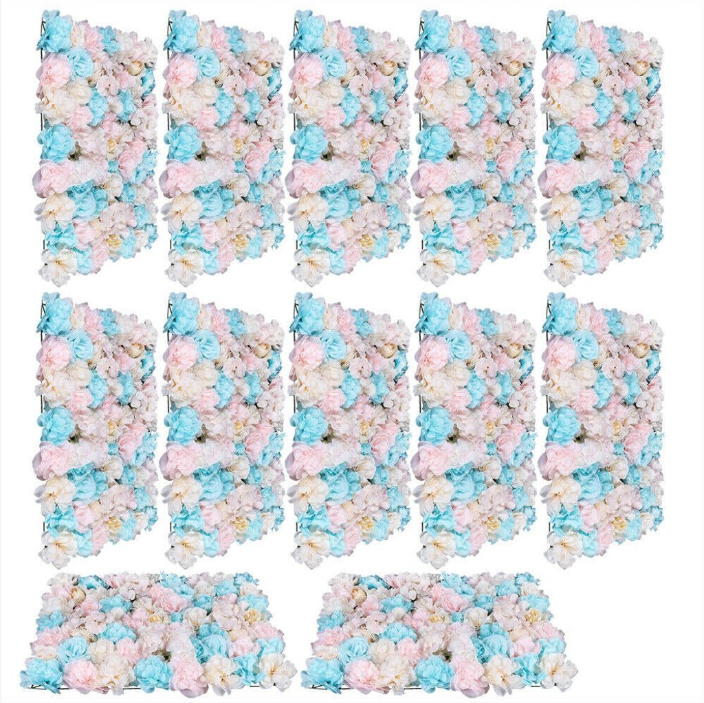 12 Stück Künstlich Blume Mauer Rosenwand Blumenwand Seide Blumen Hintergrund Mehrfarbig DIY Hochzeit Straße für Hochzeitdeko