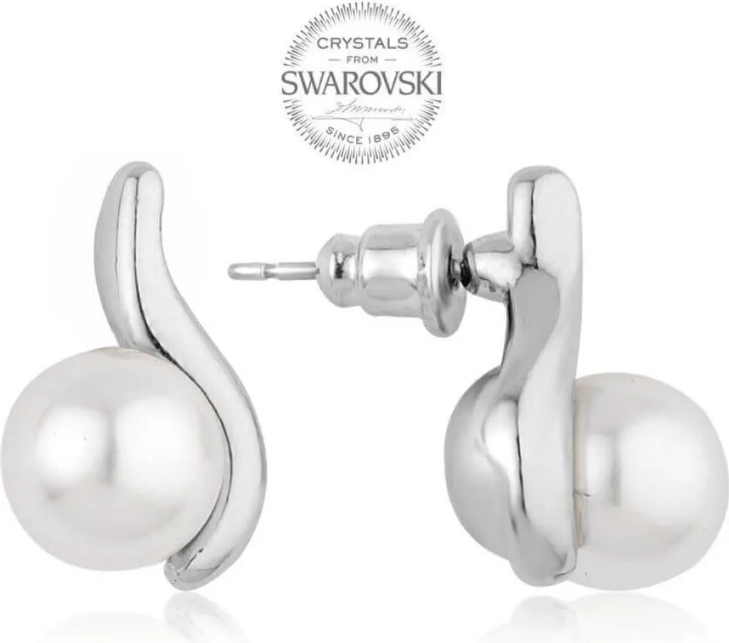 Boucles d'oreilles Pearl Wave dorées ornées de perles de culture