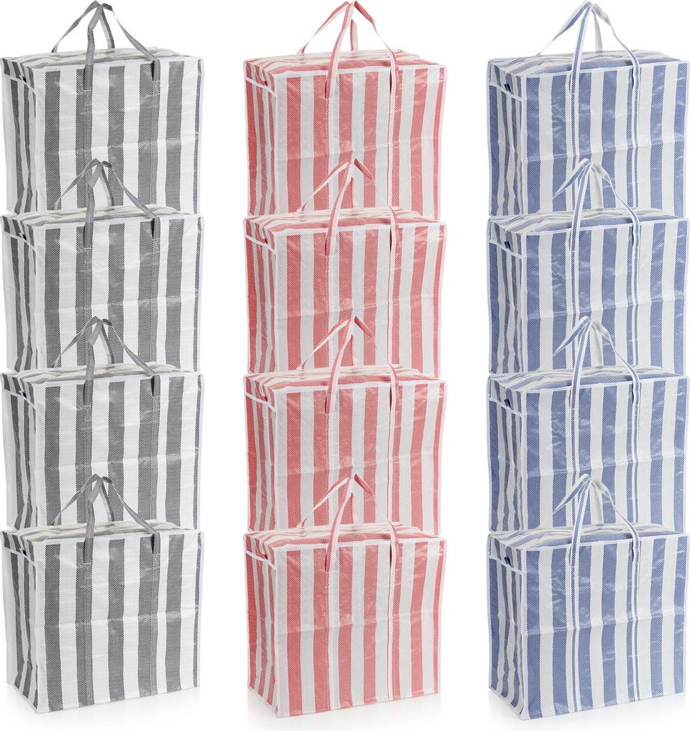 com-four® 12x nákupní taška Jumbo – XL plastové tašky s Obrázek produktu 