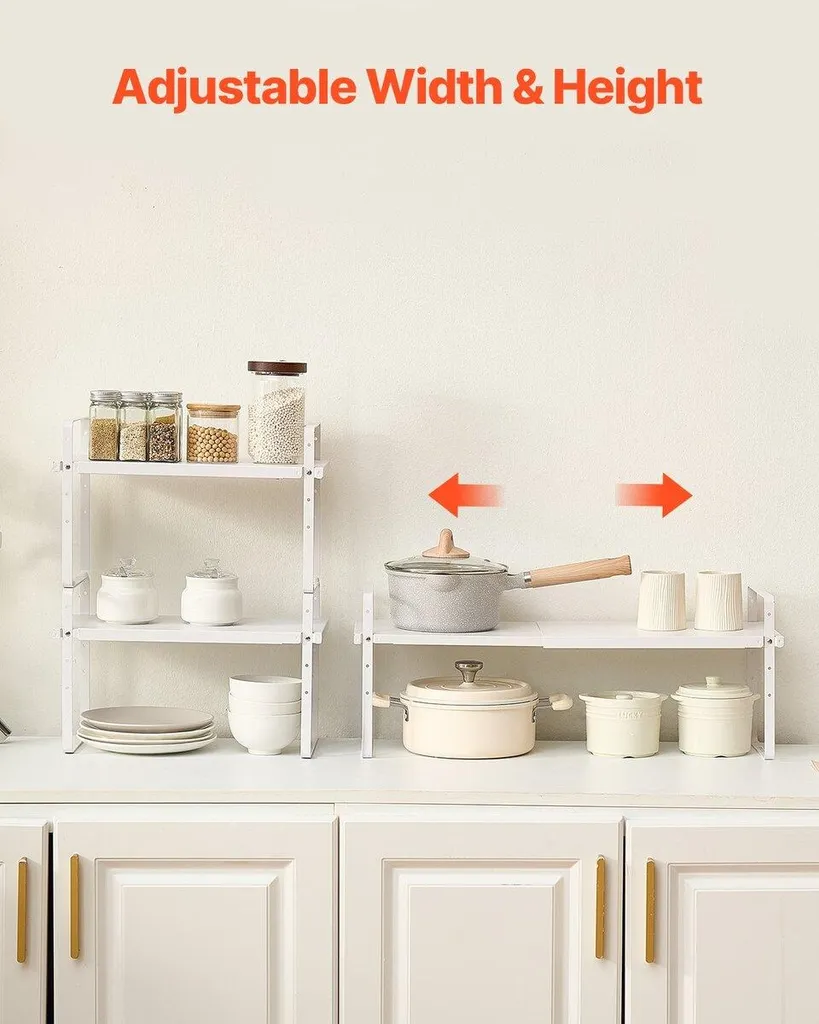 Étagère à épices de comptoir double étage en métal robuste pour cuisine