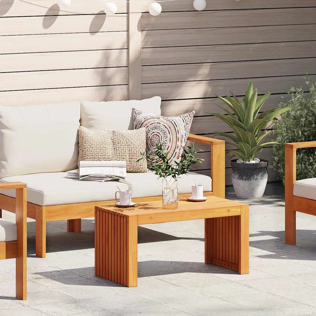 Tavolino Design New Brown 70x35x35 cm in Legno Massello di Acacia