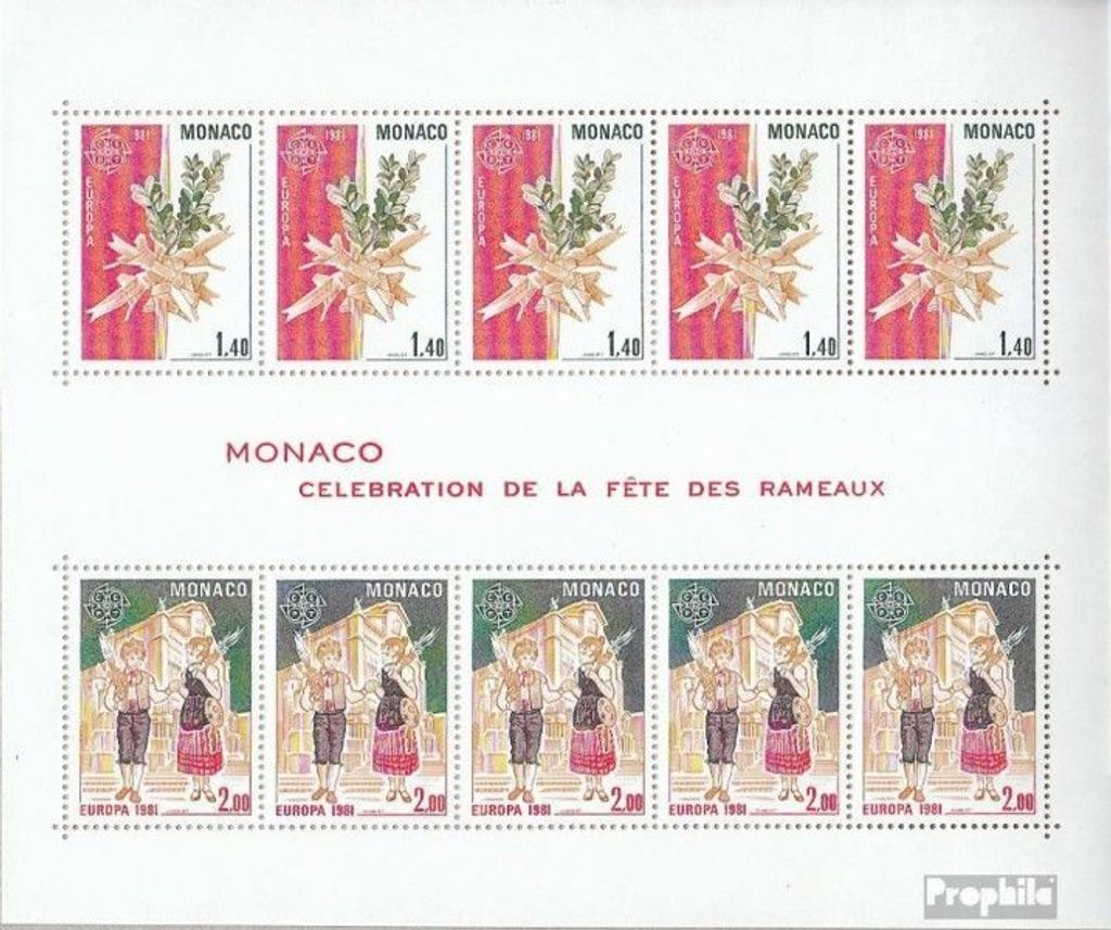 Briefmarken Monaco 1981 Mi Block17 (kompl.Ausg.) gestempelt Europa: Folklore