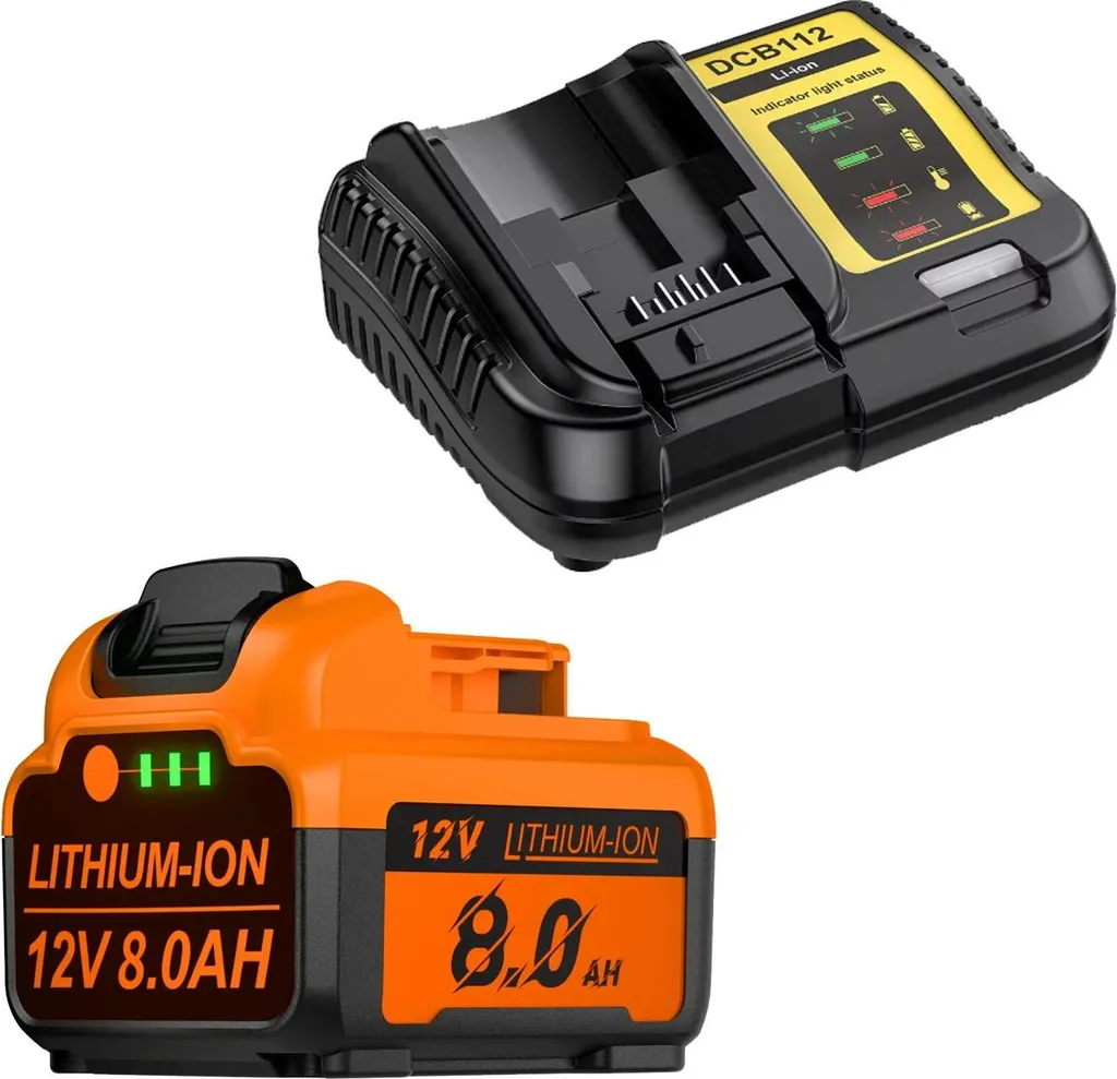 Pack Batterie et Chargeur 12V 8000mAh pour Outillage sans Fil DCB126