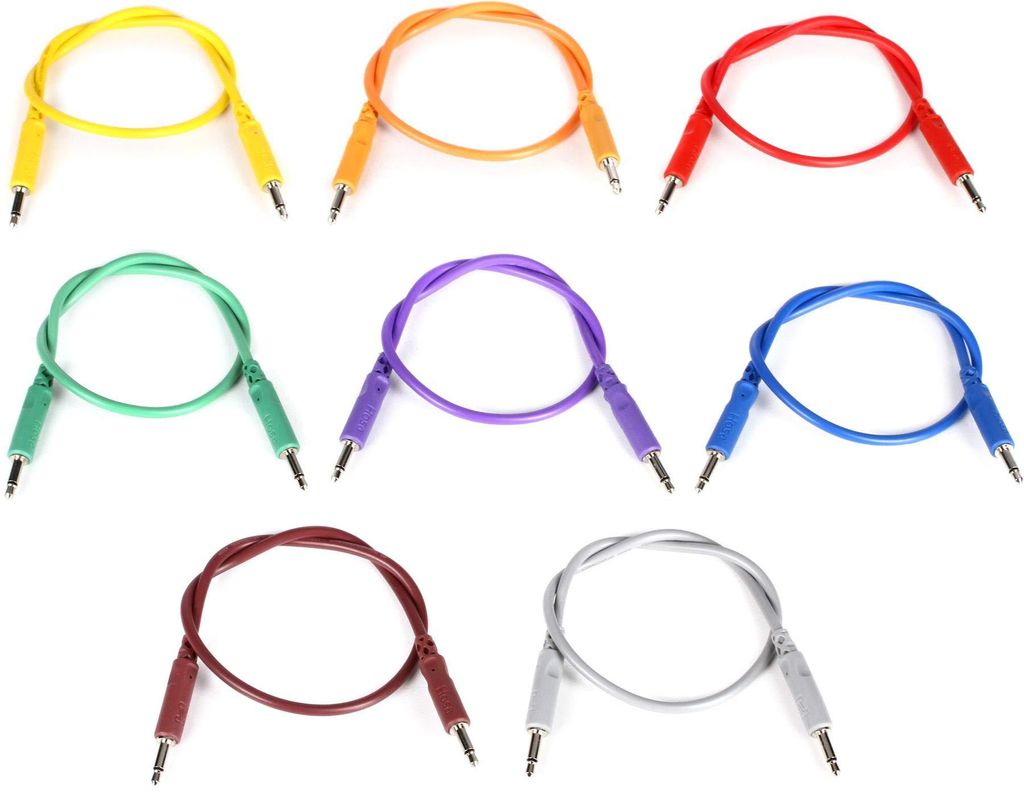 Hosa CMM-830, unsymmetrisches Patchkabel für den Einsatz mit modularen Synthesizern und Soundmodulen, 3,5 mm TS auf 3,5 mm TS, 2,5 cm Länge