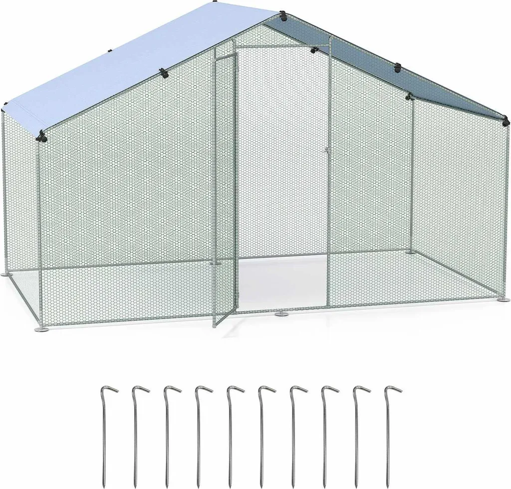 Poulailler intérieur 300x170x190 cm avec toit et porte verrouillable