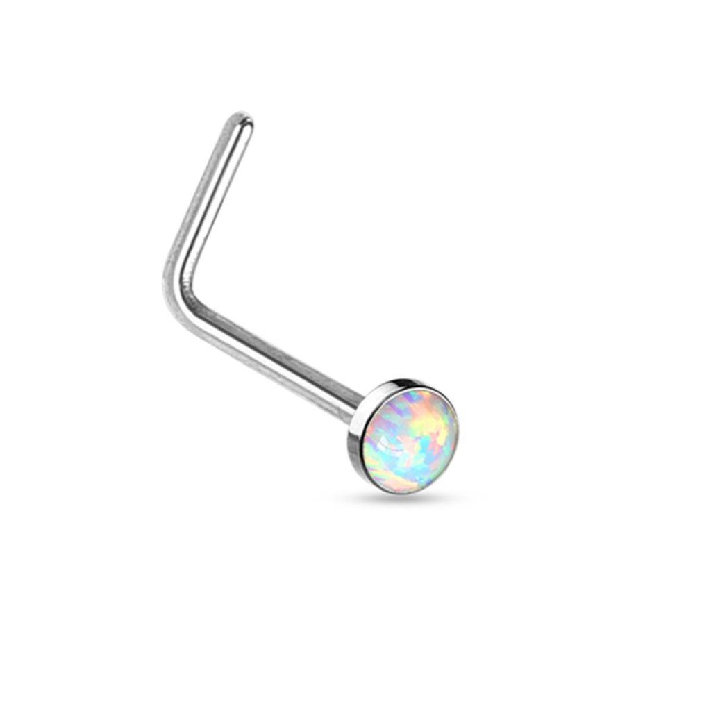 Nasenstecker / Nasenpiercing mit Opal Imitat Produktbild 