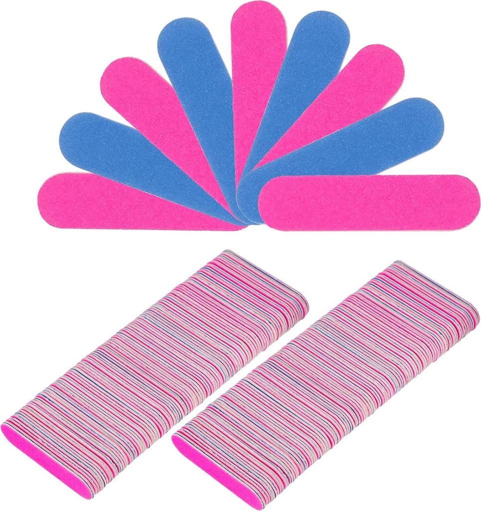 200 Profi Nagel Feilen, Professionelle Care Nagelfeilen, Doppelseitige Einweg Nagelfeile 180/240 Grit, Professionelle Care Mini Nagelfeilen für Ge...