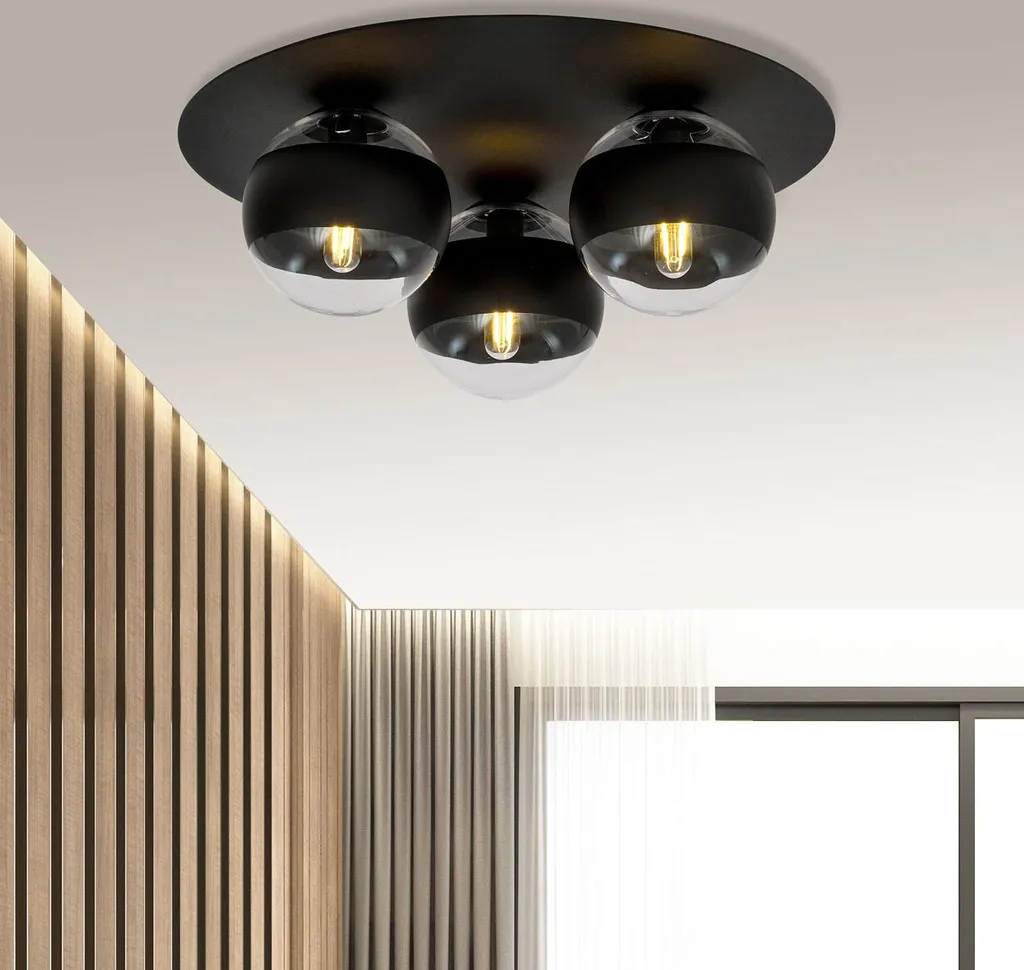 Plafonnier SOLAR 3 Noir Strié - Solution d'éclairage chic pour petit espace - 3