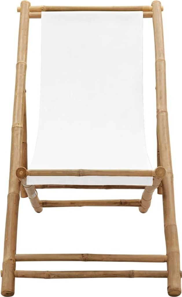 vidaXL Chaise longue bambou et toile Image du produit 
