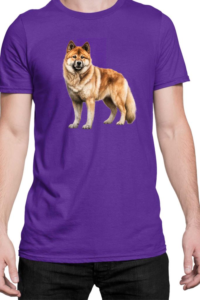 Herren T-Shirt Dogs Breeds Akita Dog Breed 006, Man 3XL / Lila