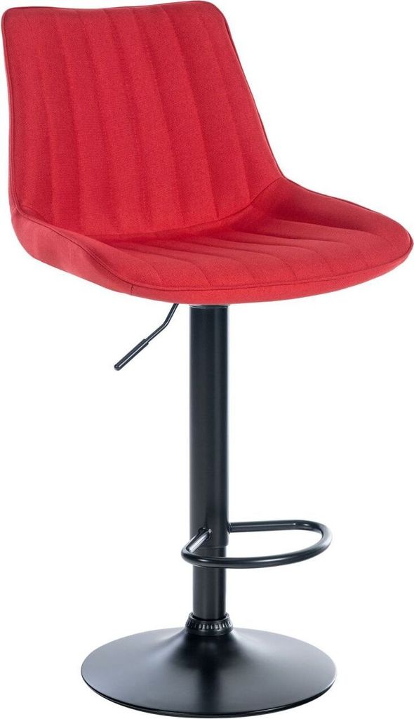 Barhocker Toni Stoff schwarz rot