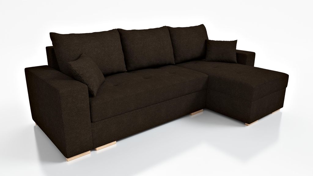 Corona-Ecksofa Schlafbett Leinenbehälter bewegliche Kopfstützen Gerra 95 Iwmar Möbel