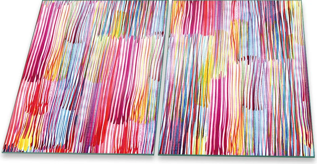 Coprifornelli Vetro 2 Pezzi 40x52 cm Astratto | Protezione Piano Induzione