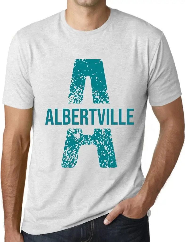 Herren Grafik T-Shirt Albertville Öko-Verantwortlich Vintage Jahrgang Kurzarm Lustige Druck Geburtstag Geschenk Mann