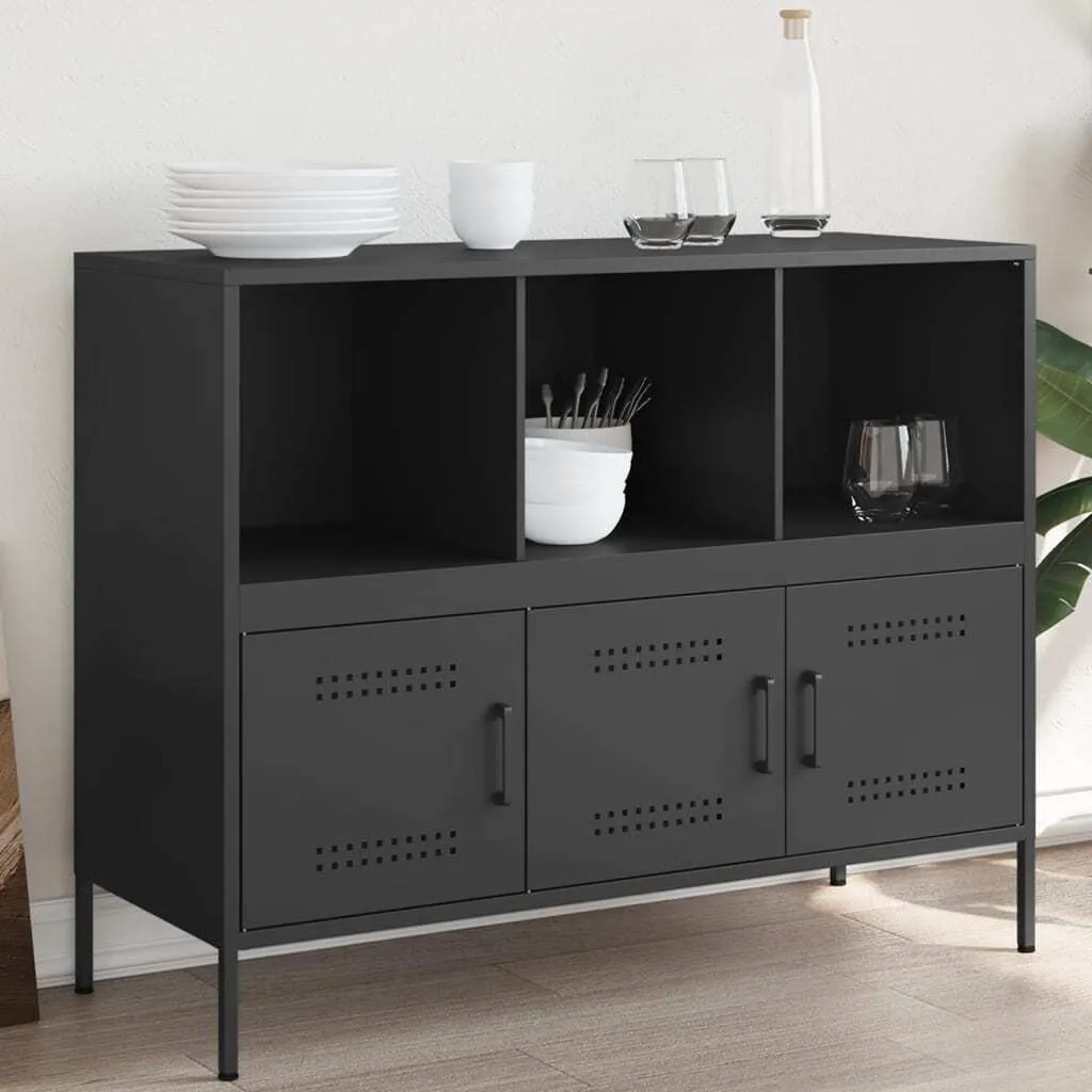 Credenza Nera vidaXL 100,5 cm - Mobile Archivio Acciaio per Ufficio