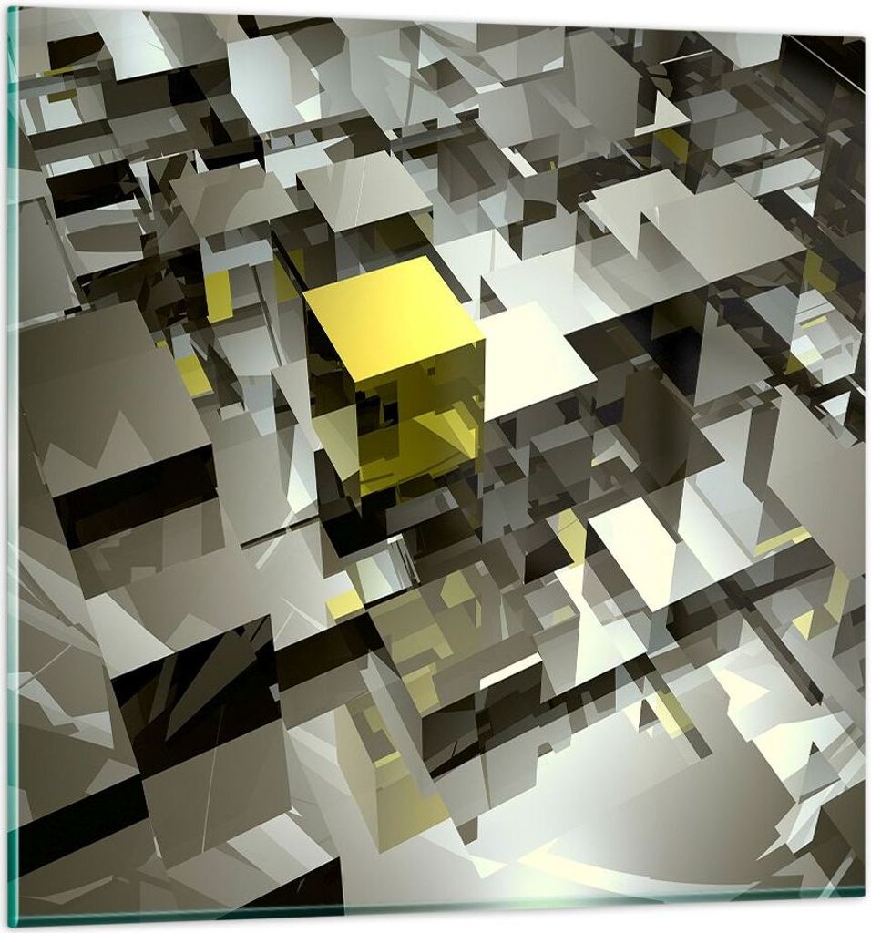 Bilder auf glas - Architektur Blöcke Design geometrisch - 30x30cm - Glasbilder - Wandbilder - Kunstdruck - Wanddekoration aus Glas - Glas Bilder -...
