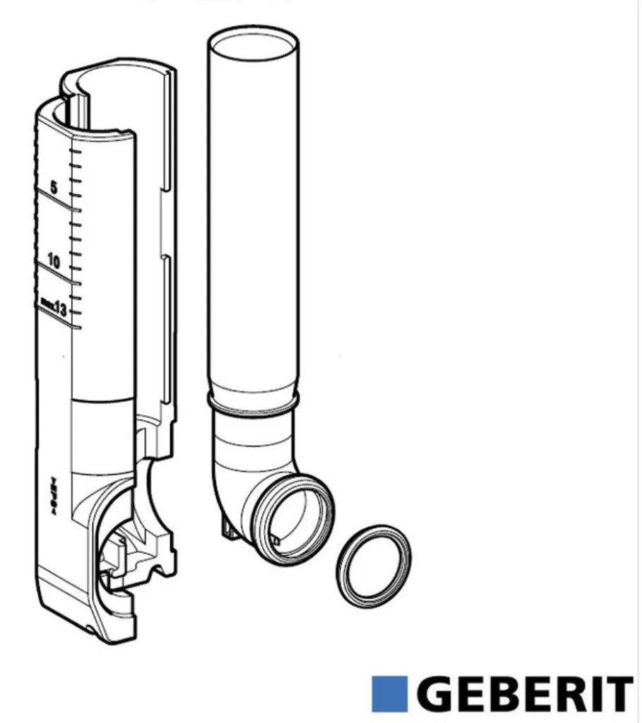 Tuyau de chasse Sigma8 blanc anti-fuite pour bâti-support WC - 4