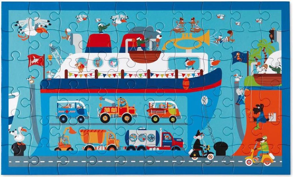 Scratch Puzzle Fähre 60 Teile Lernspielzeug Karton für Produktbild 