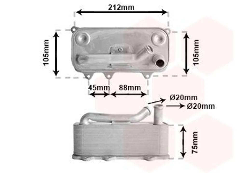 Refroidisseur d'Huile VAN WEZEL 03013706 Haute Résistance pour Audi