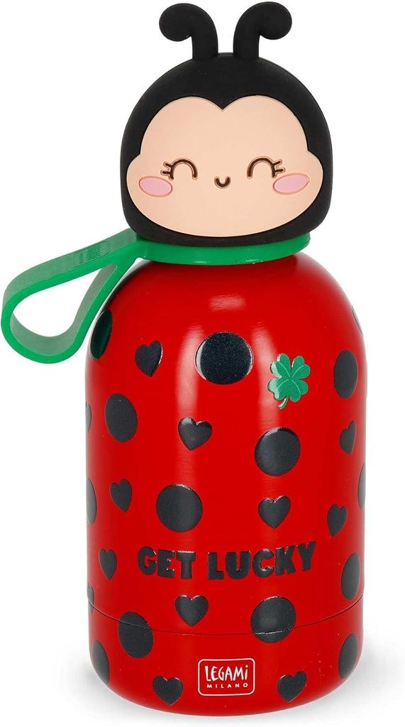 Legami Hot&Cold BFF Kids Bottle Ladybug, Thermoflasche, Isoflasche, Trinkflasche, Kinder, Marienkäfer, 310 ml, KSSB0011
